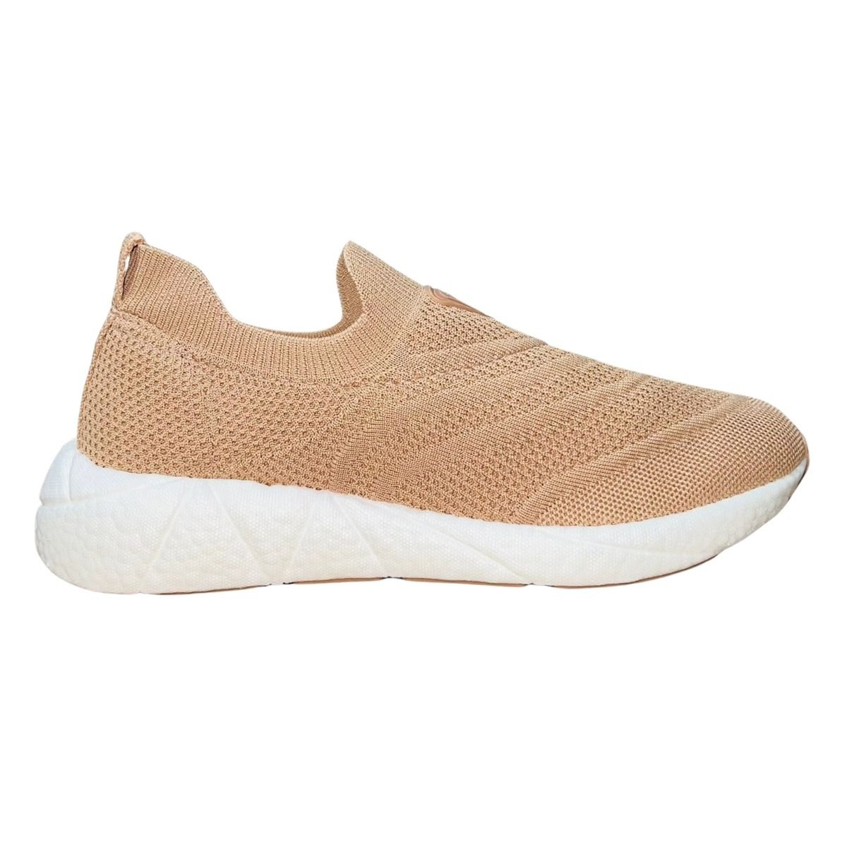 Tênis Slip On Esportivo Casual de Malha Feminino Modare 7395.101 Nude