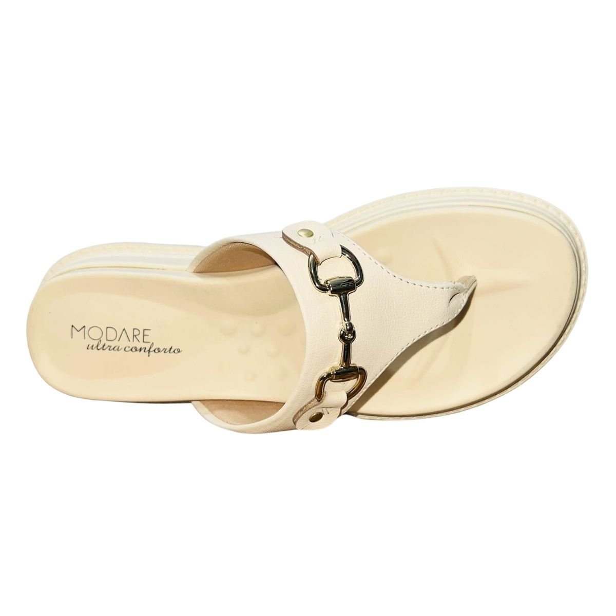 Tamanco Rasteiro Flatform Feminino Modare 7200.100 Creme Creme 4