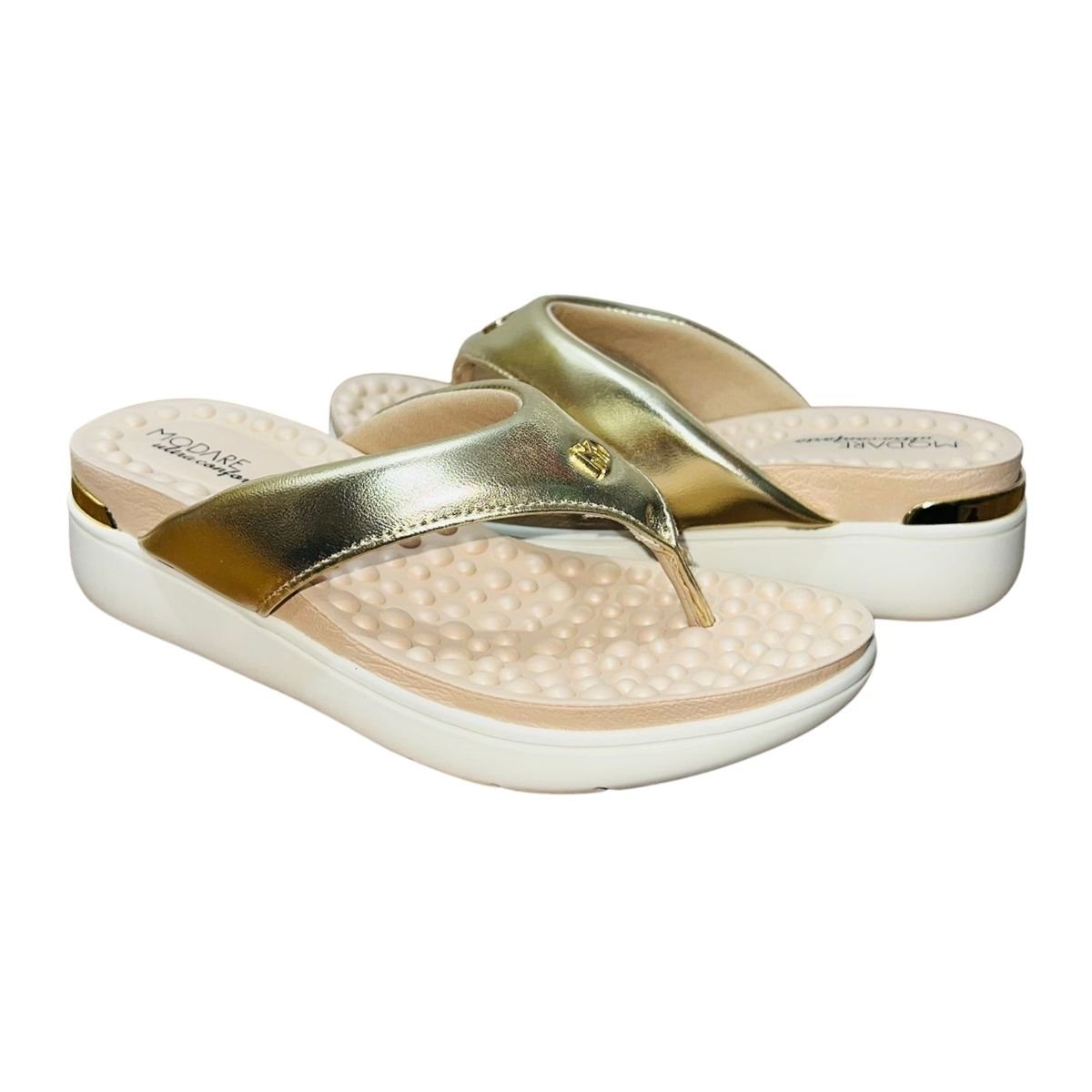 Tamanco Rasteiro Flatform Feminino Modare 7151.127 Dourado Dourado 2