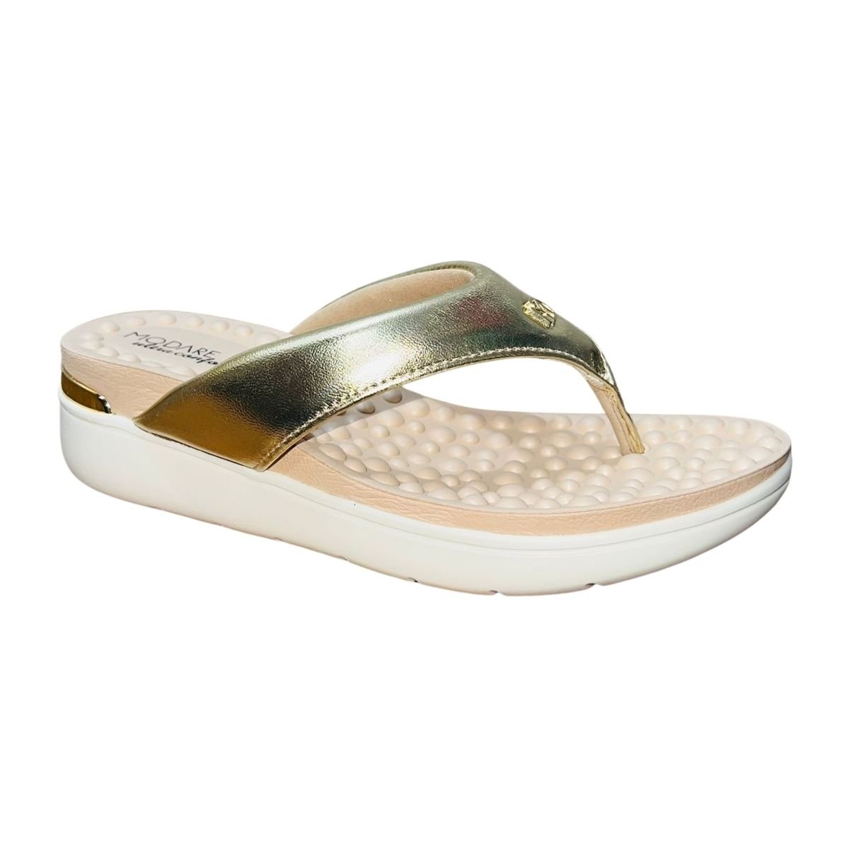 Tamanco Rasteiro Flatform Feminino Modare 7151.127 Dourado Dourado 3