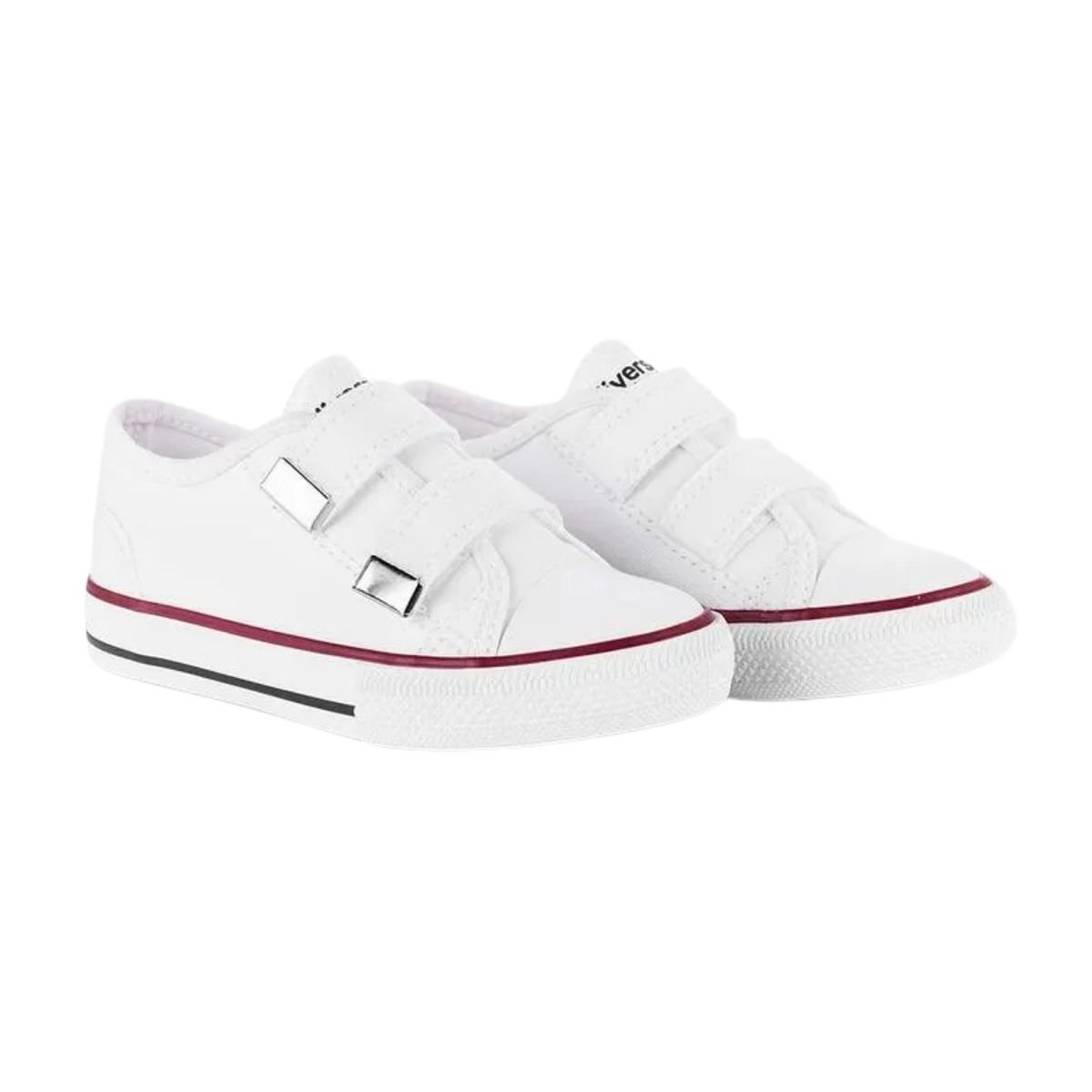Tênis Casual com Tira Colante Infantil Menino Diversão DI0006 Canvas Velcro Branco Branco 2