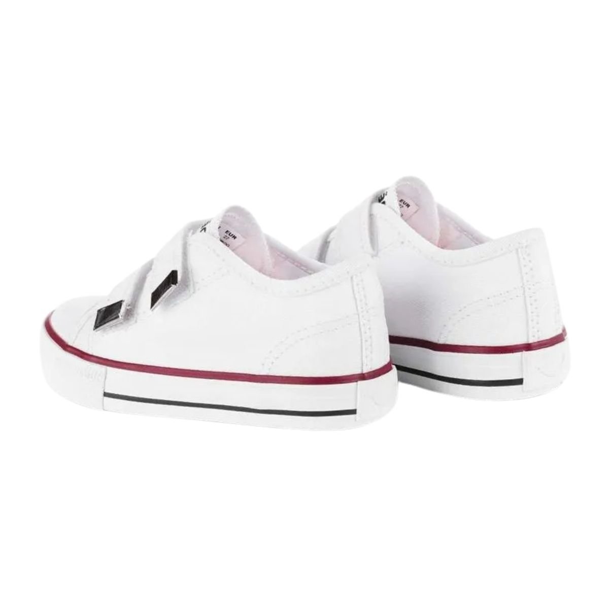 Tênis Casual com Tira Colante Infantil Menino Diversão DI0006 Canvas Velcro Branco Branco 3