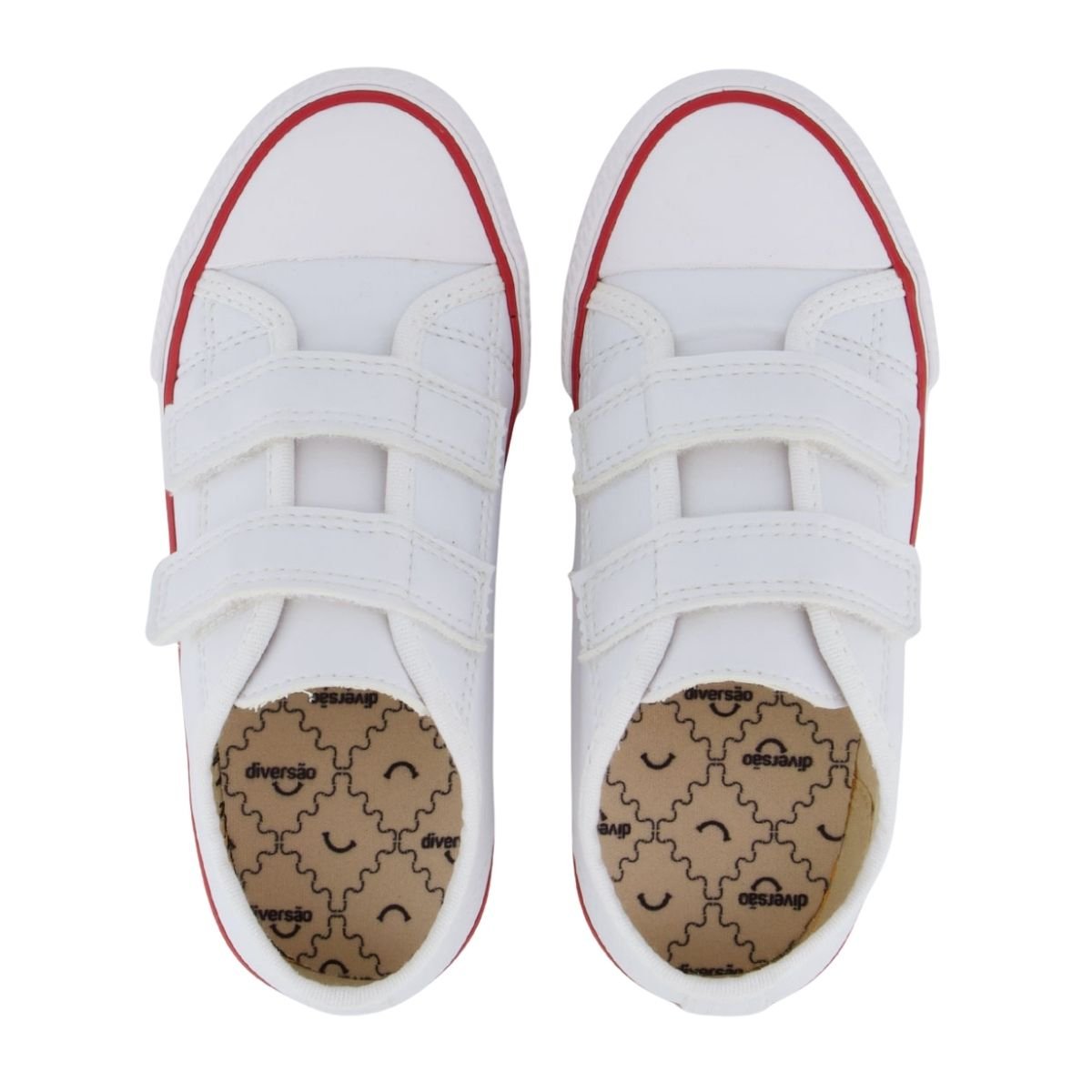 Tênis Casual com Tira Colante Infantil Menino Diversão DI0008 Mini Pedro Branco 3