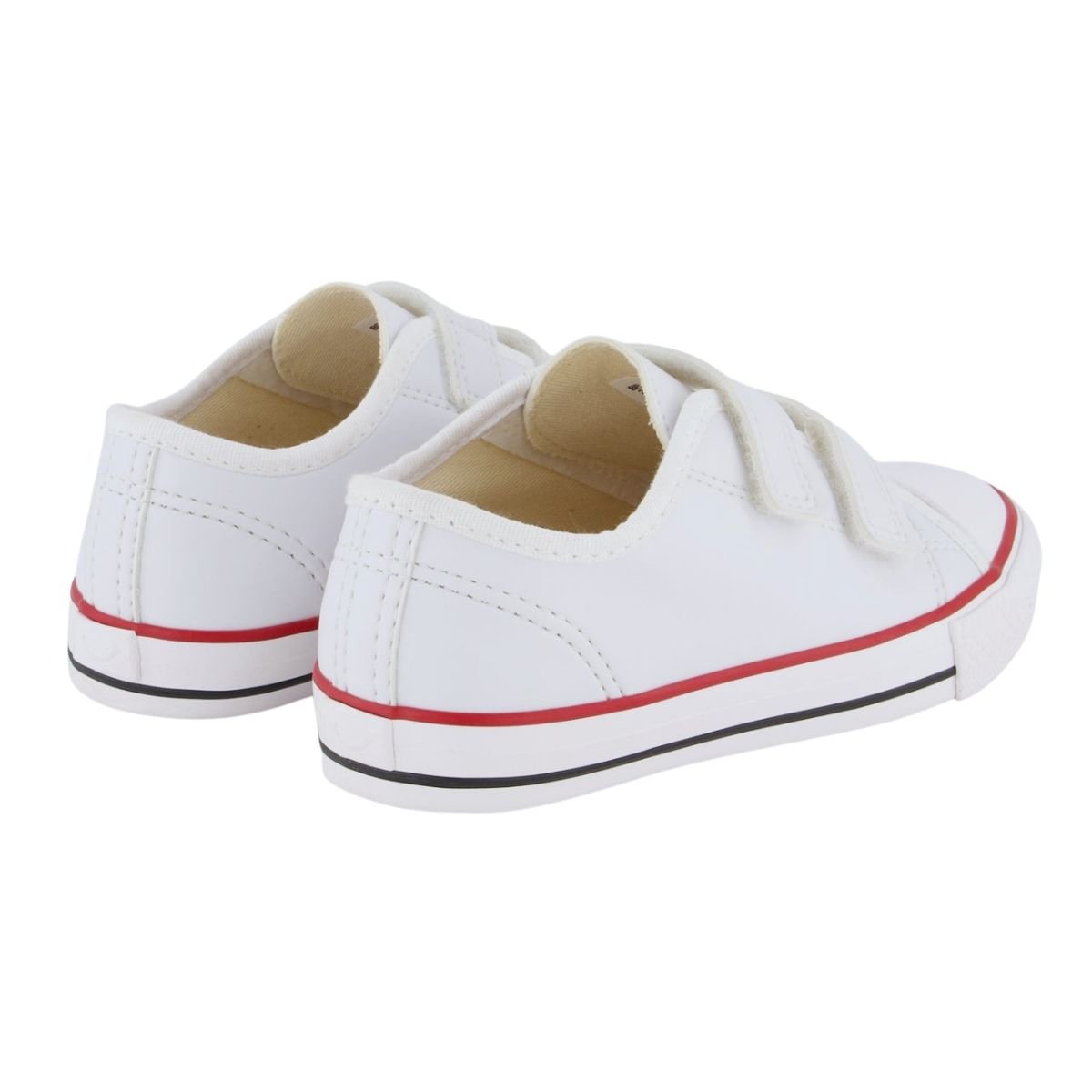 Tênis Casual com Tira Colante Infantil Menino Diversão DI0008 Mini Pedro Branco Branco 4