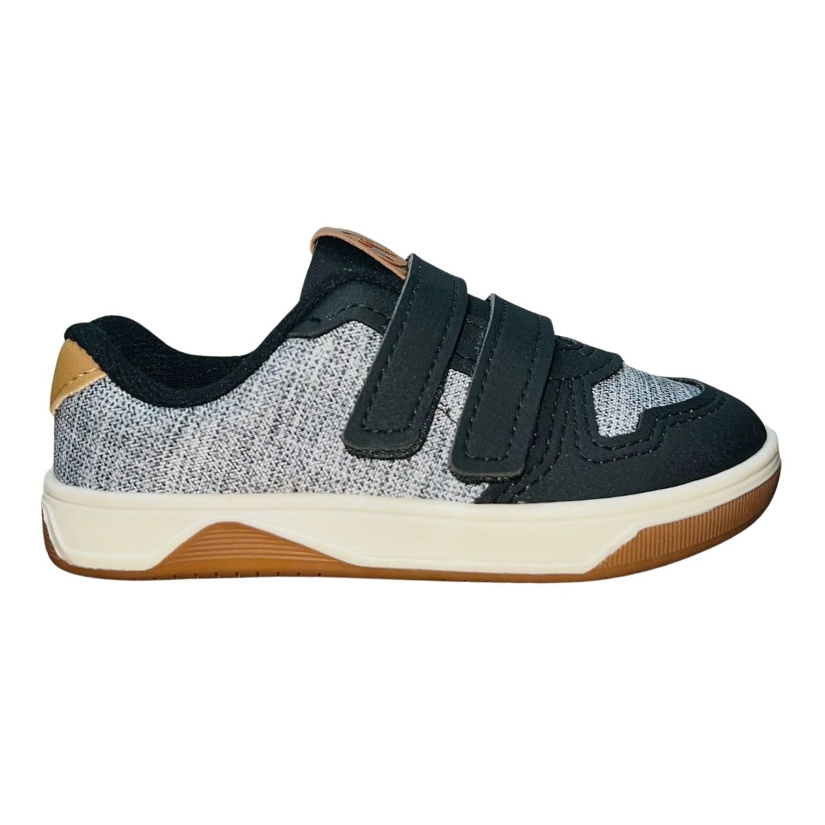 Tênis Casual com Tira Colante Infantil Menino Molekinho 2623.102 Cinza Preto