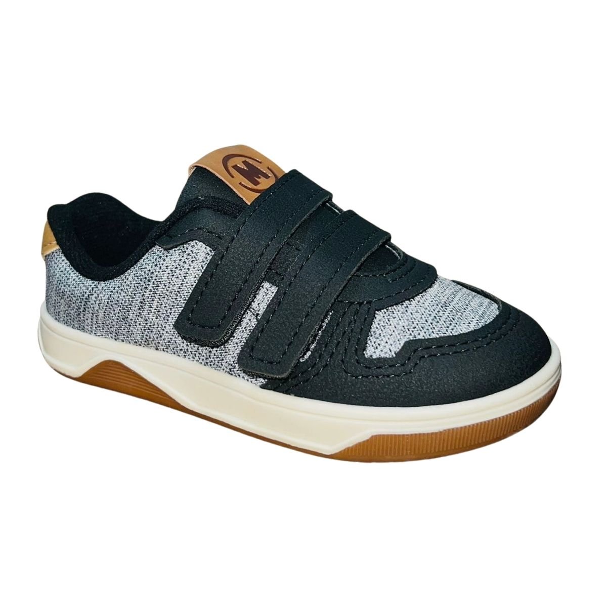 Tênis Casual com Tira Colante Infantil Menino Molekinho 2623.102 Cinza Preto Cinza 3