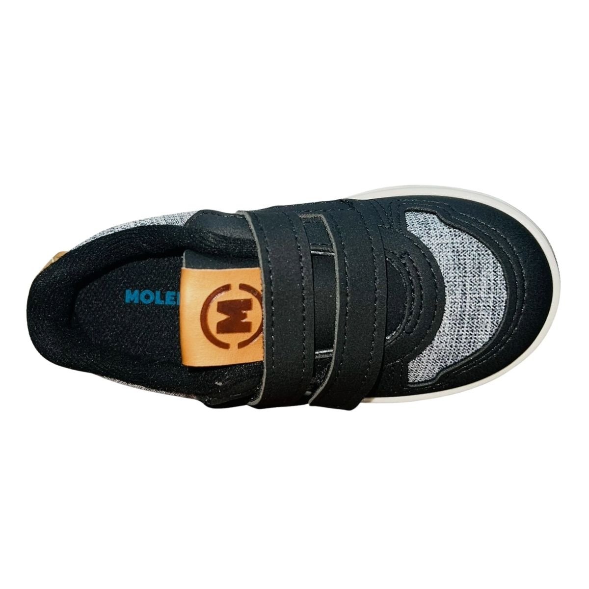 Tênis Casual com Tira Colante Infantil Menino Molekinho 2623.102 Cinza Preto Cinza 4