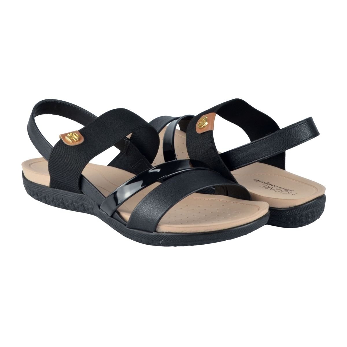 Sandália Rasteira Feminino Modare 7125.233 Preto Preto 2