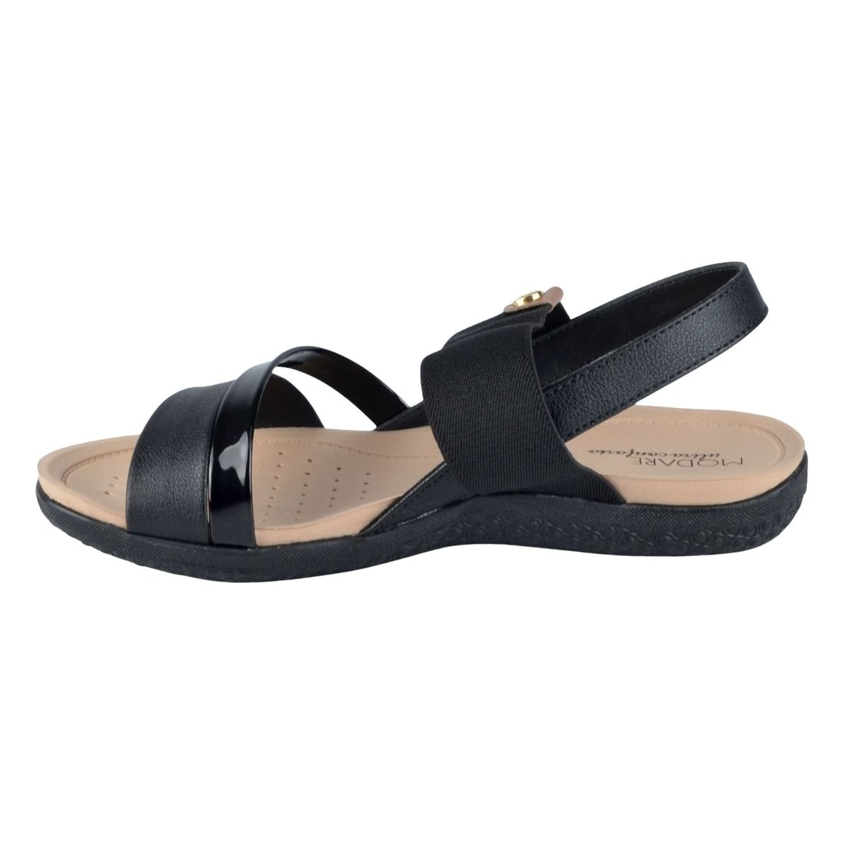 Sandália Rasteira Feminino Modare 7125.233 Preto Preto 5