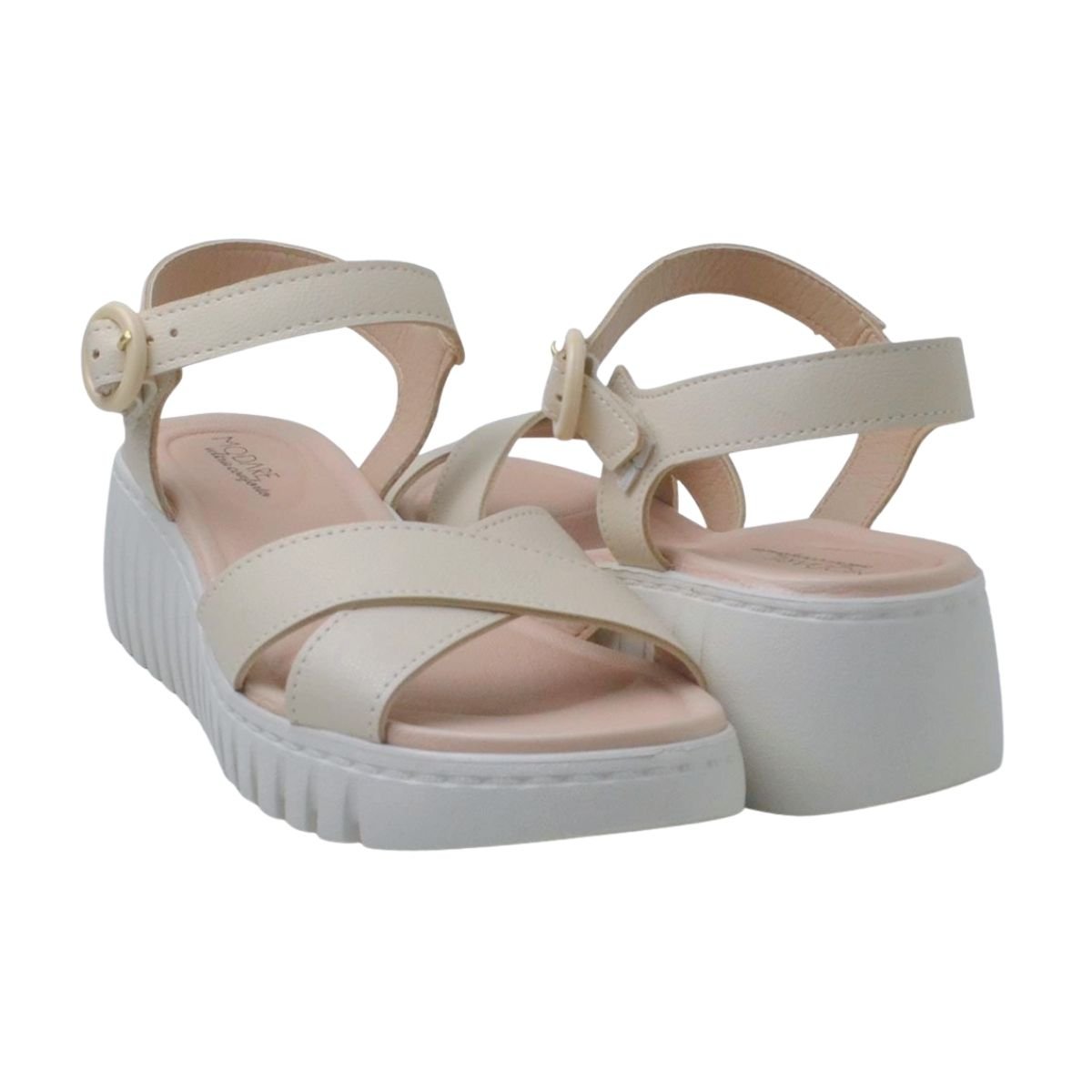 Sandália Plataforma Tratorada Feminino Modare 7197.101 Creme Creme 2