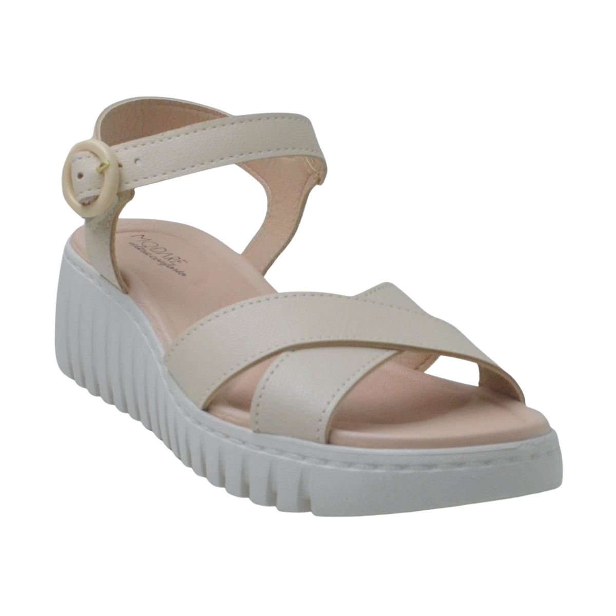 Sandália Plataforma Tratorada Feminino Modare 7197.101 Creme Creme 3