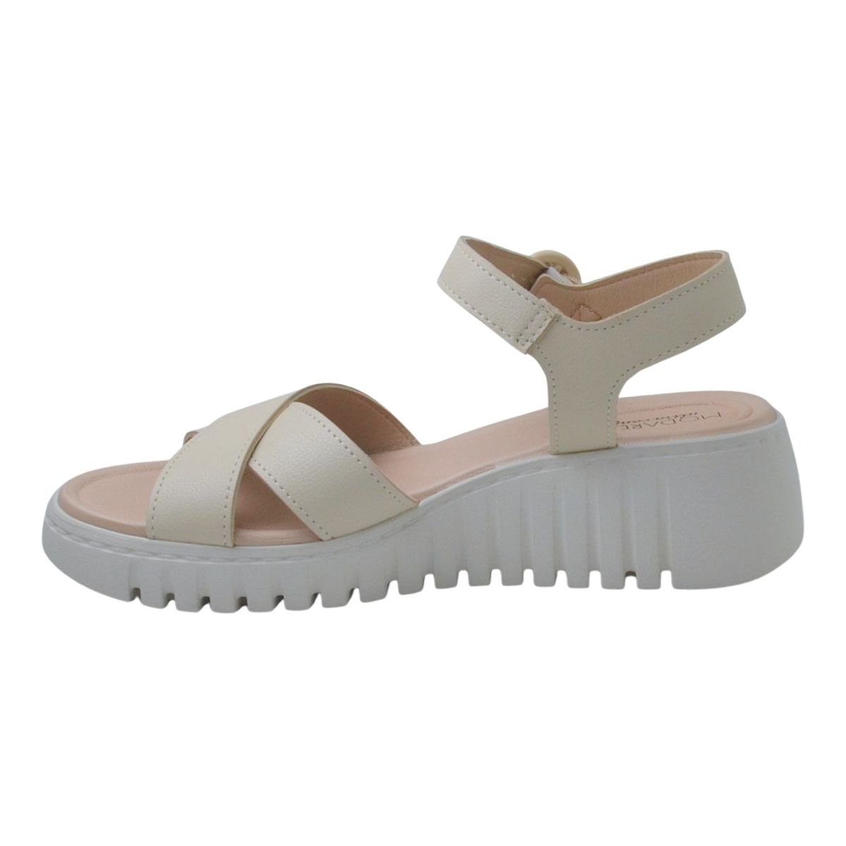 Sandália Plataforma Tratorada Feminino Modare 7197.101 Creme Creme 5