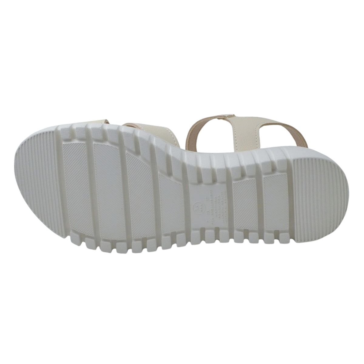 Sandália Plataforma Tratorada Feminino Modare 7197.101 Creme Creme 6