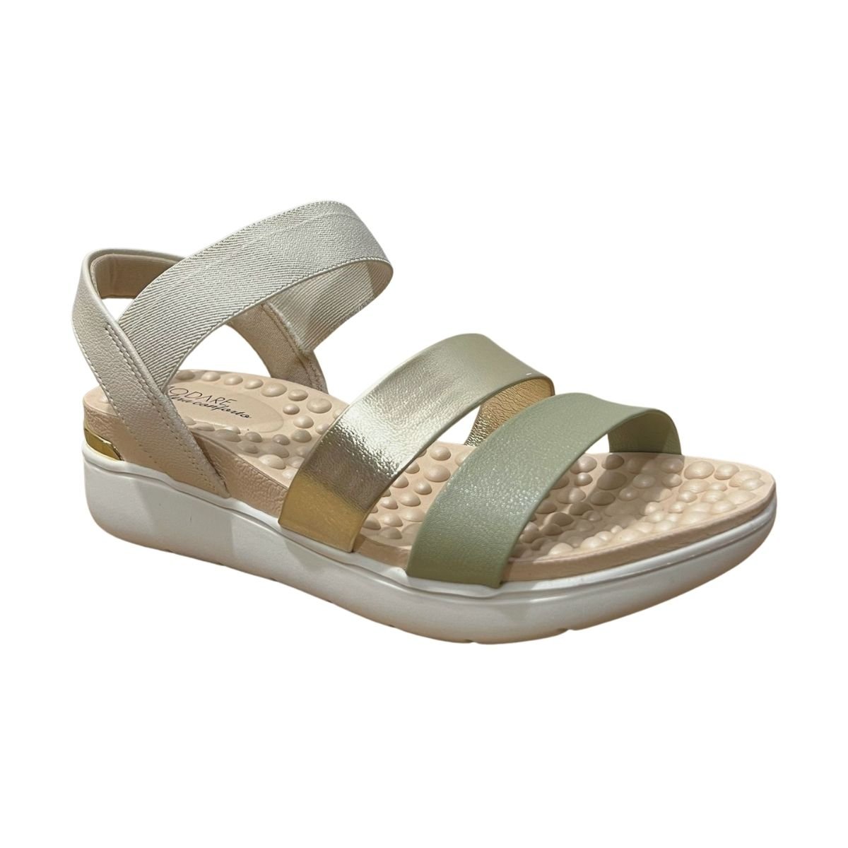 Sandália Plataforma Feminino Modare 7151.119 Creme Verde Creme 3