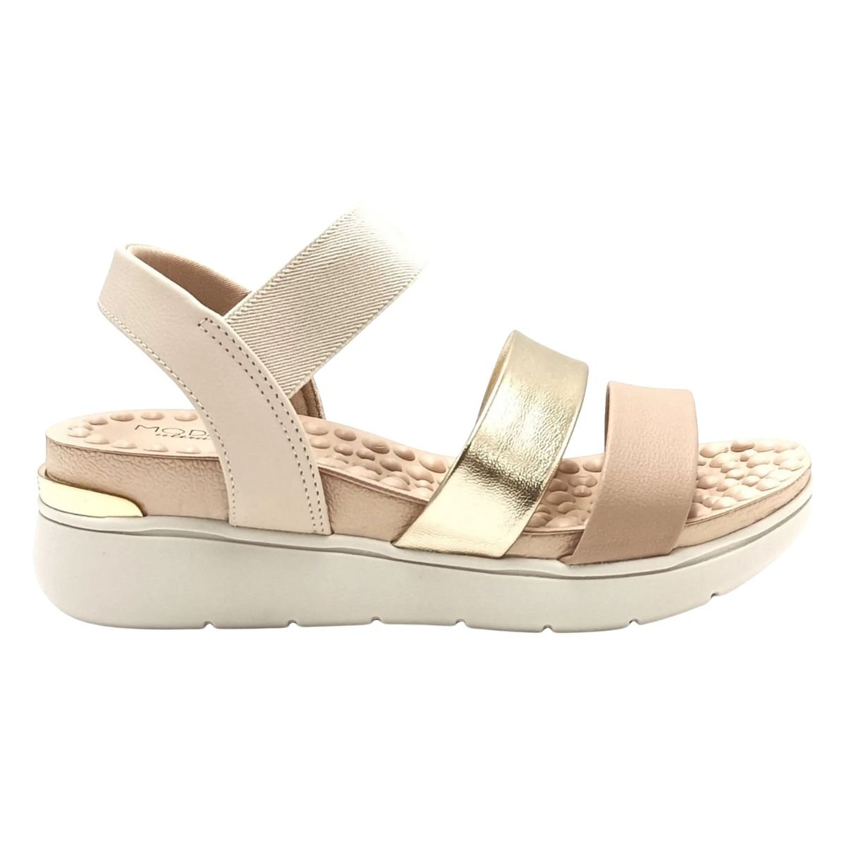 Sandália Plataforma Feminino Modare 7151.119 Creme Bege