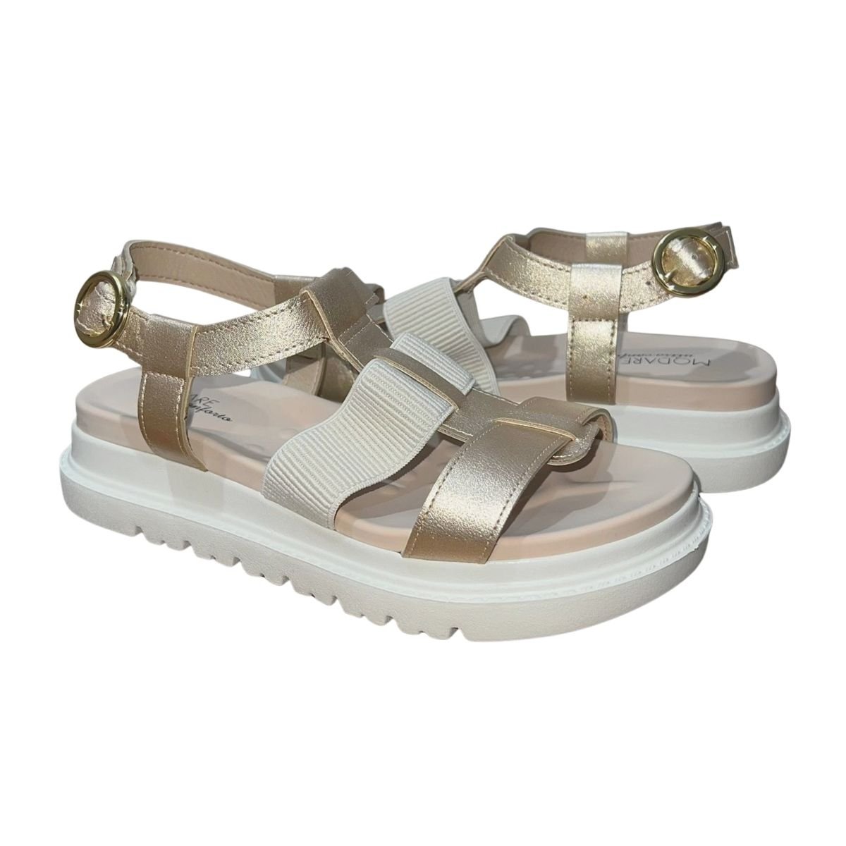 Sandália Plataforma Tratorada Feminino Modare 7200.101 Dourado Dourado 2