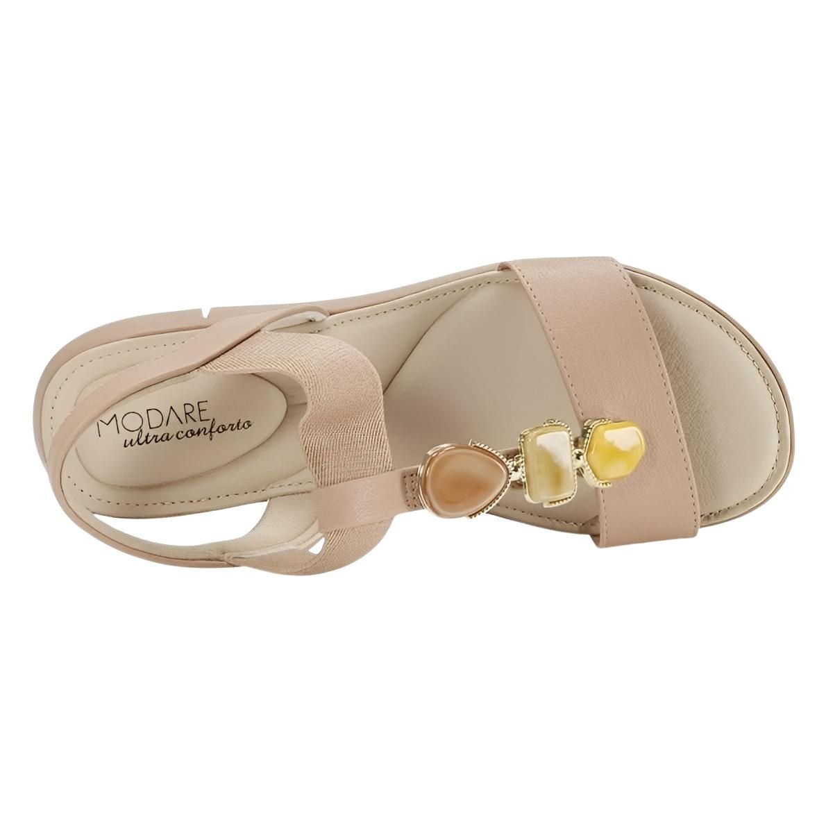 Sandália Flatform com Pedrarias Feminino Modare 7199.103 Nude Nude 4