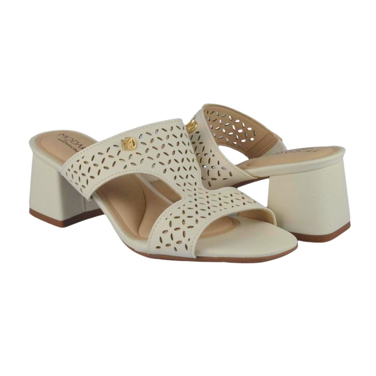 Tamanco de Salto Bloco Feminino Modare 7172.101 Branco Branco 2