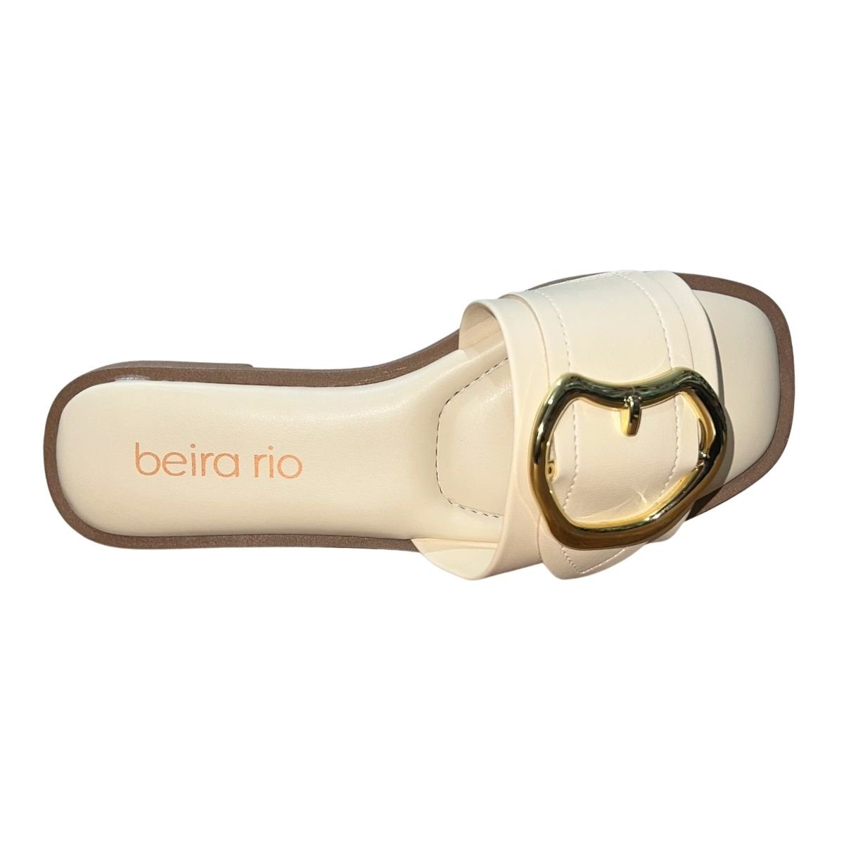 Sandália Rasteira Slide Feminino Beira Rio 8550.100 Creme Creme 3