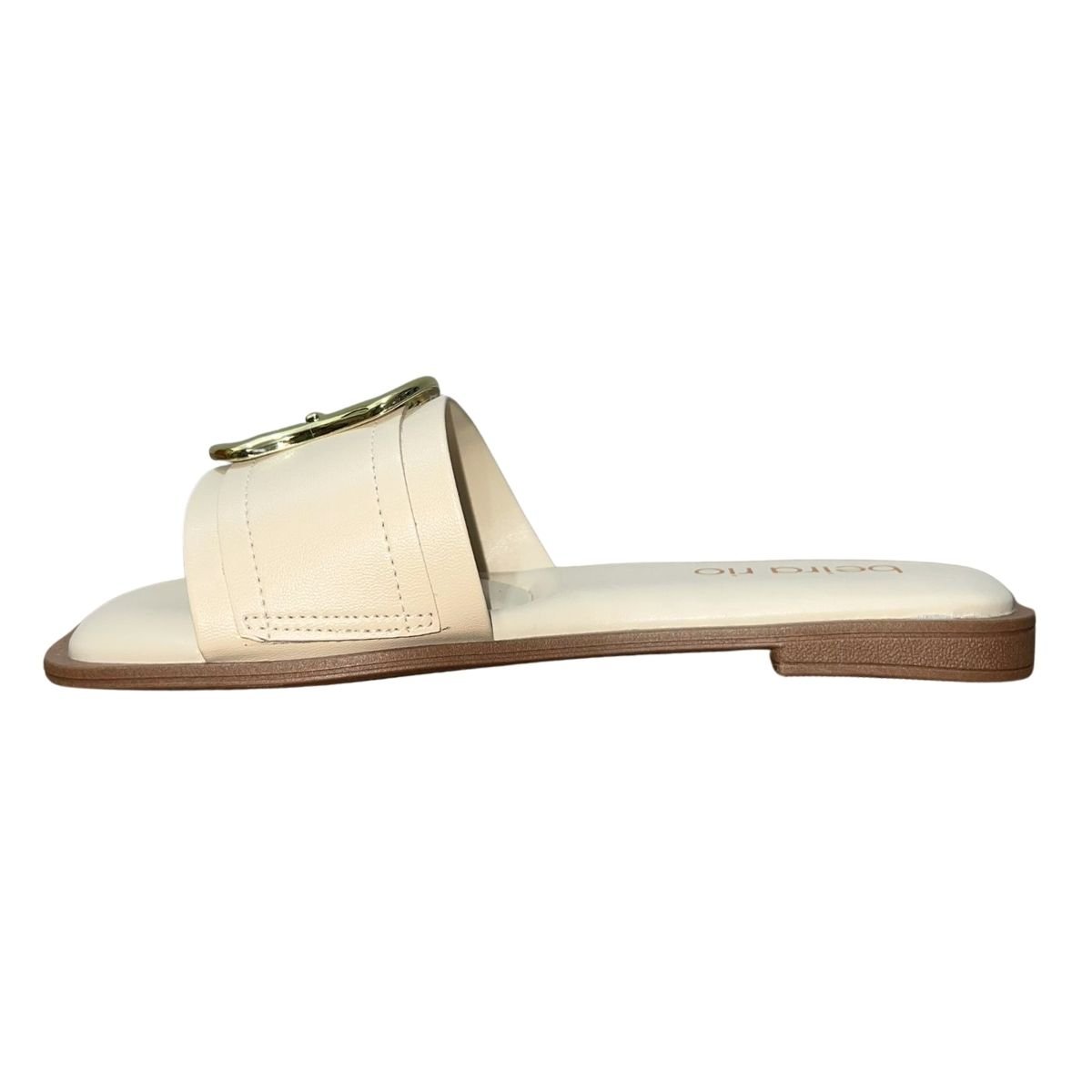 Sandália Rasteira Slide Feminino Beira Rio 8550.100 Creme Creme 4