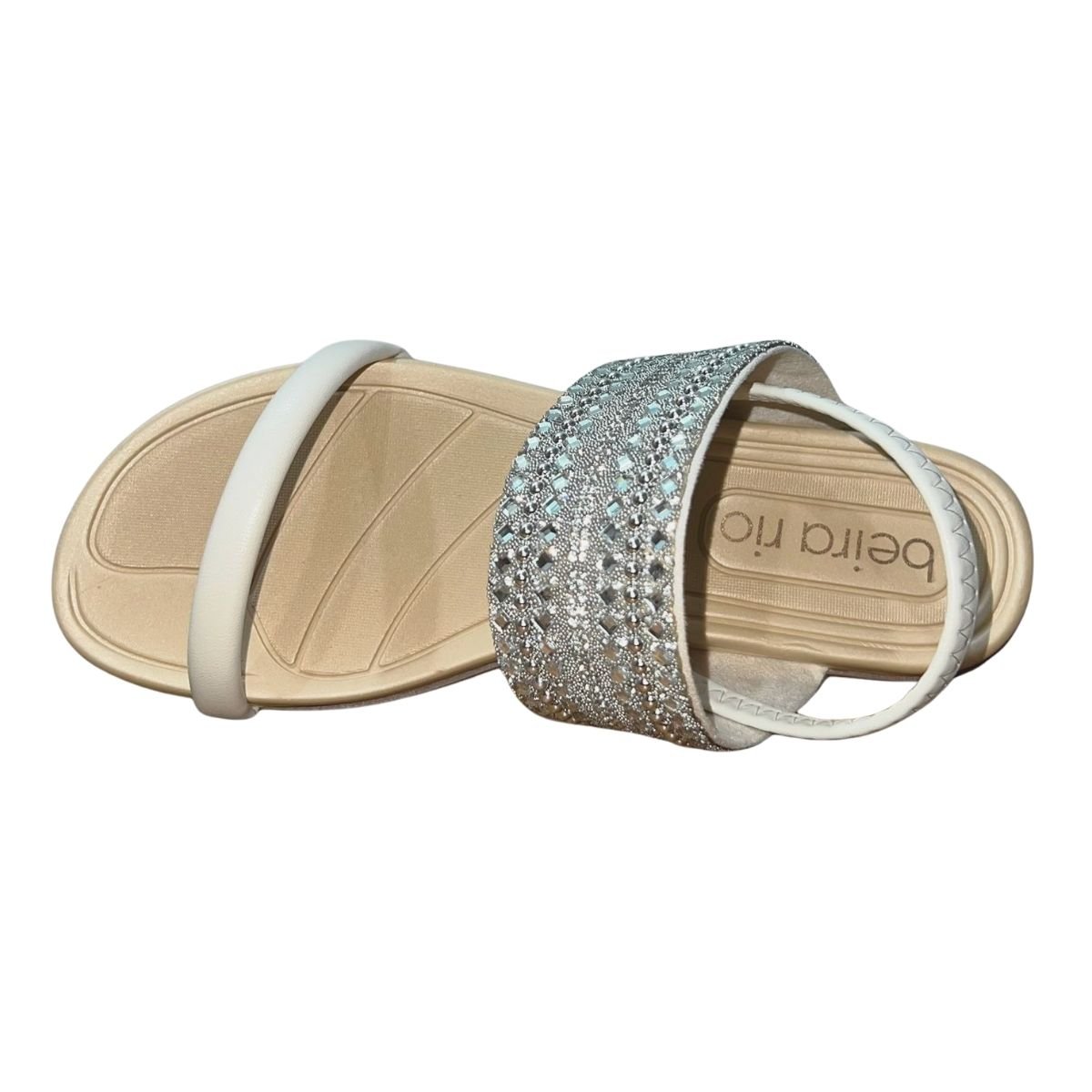 Sandália Rasteira Slide Feminino Beira Rio 8507.116 Creme Branco 3