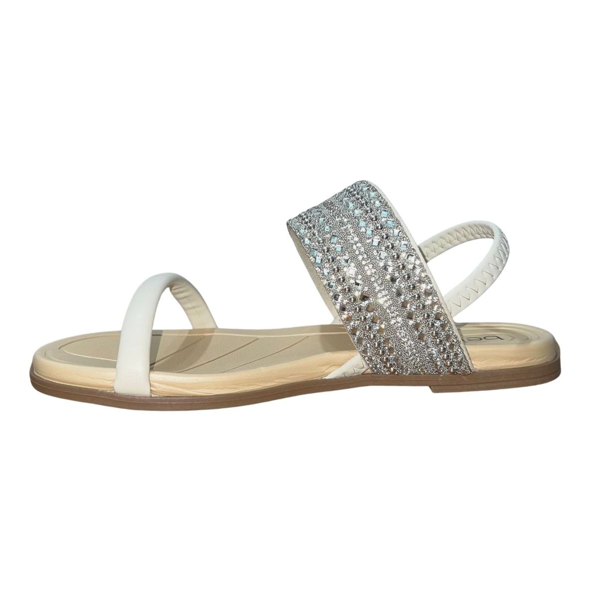 Sandália Rasteira Slide Feminino Beira Rio 8507.116 Creme Branco 4