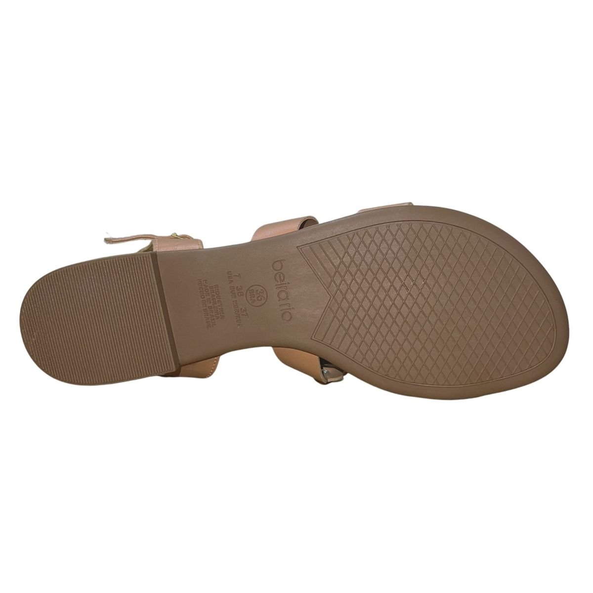 Sandália Rasteira com Pedrarias Feminino Beira Rio 8263.977 Nude Nude 5