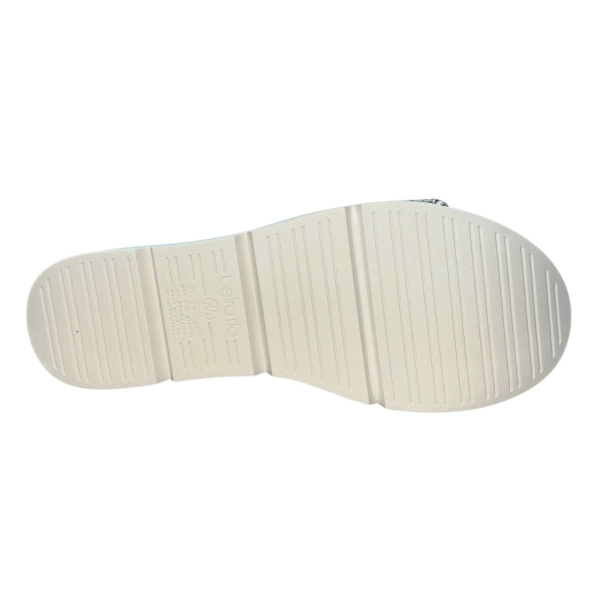 Sandália Flatform Slide com Pedrarias Feminino Beira Rio 8387.538 Creme Prata 5