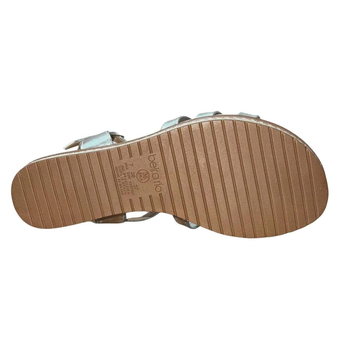 Sandália Rasteira com Pedrarias Feminino Beira Rio 8321.1753 Prata Prata 5