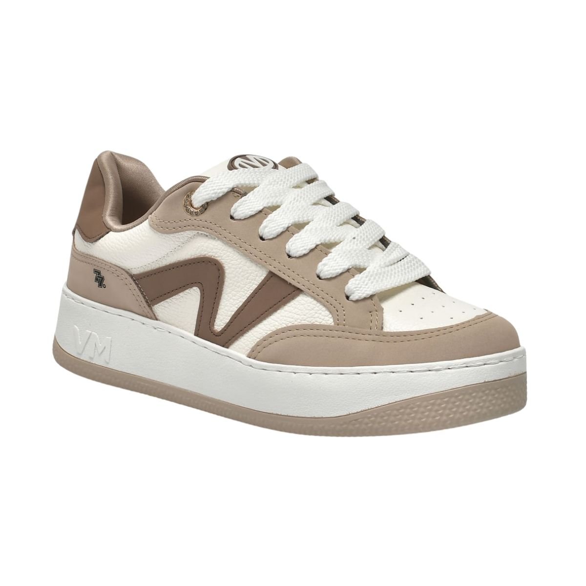 Tênis Casual Feminino Via Marte 209-006-09 Branco Bege Branco 2