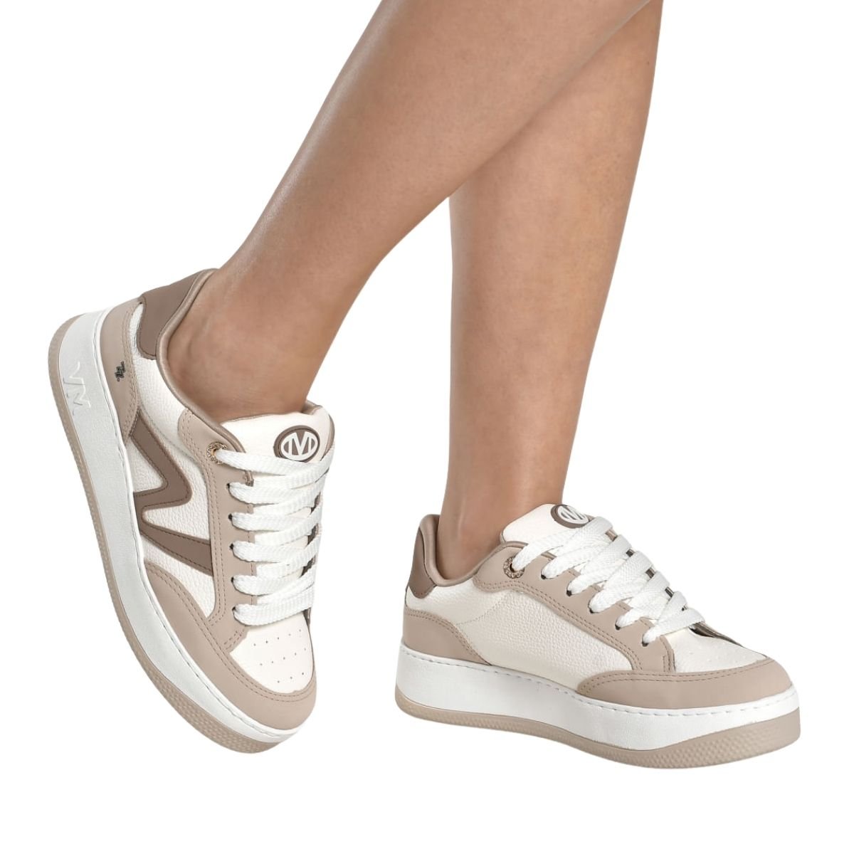 Tênis Casual Feminino Via Marte 209-006-09 Branco Bege Branco 4
