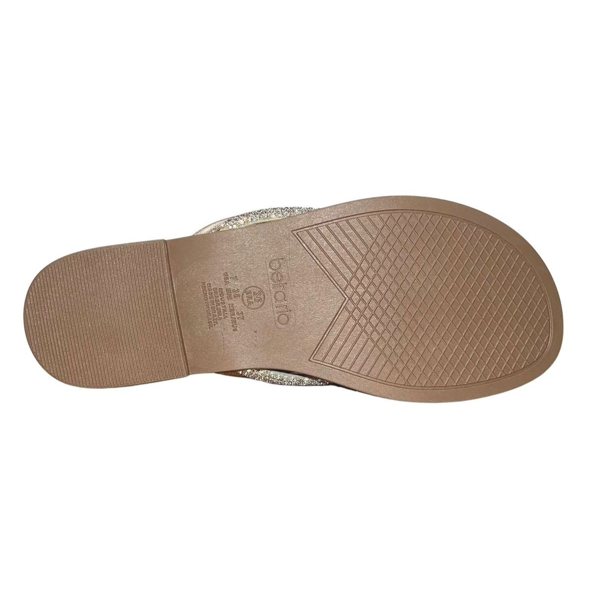 Chinelo Rasteiro com Tira Strass Feminino Beira Rio 8507.115 Dourado Dourado 5