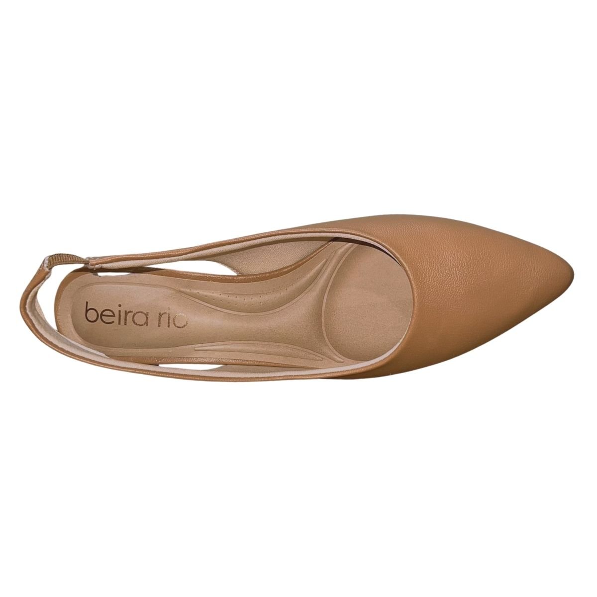 Scarpin Slingback de Salto Bloco Feminino Beira Rio 4182.220 Marrom Marrom 3