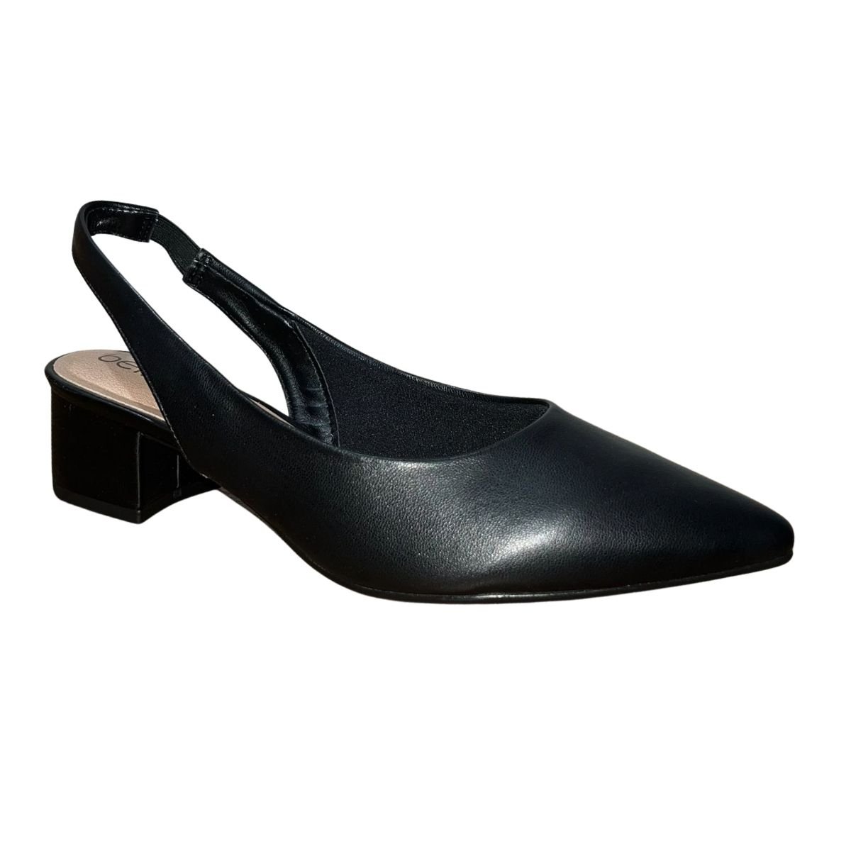 Scarpin Slingback de Salto Bloco Feminino Beira Rio 4182.226 Preto Preto 2