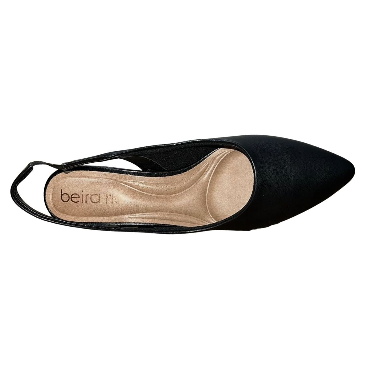 Scarpin Slingback de Salto Bloco Feminino Beira Rio 4182.226 Preto Preto 3