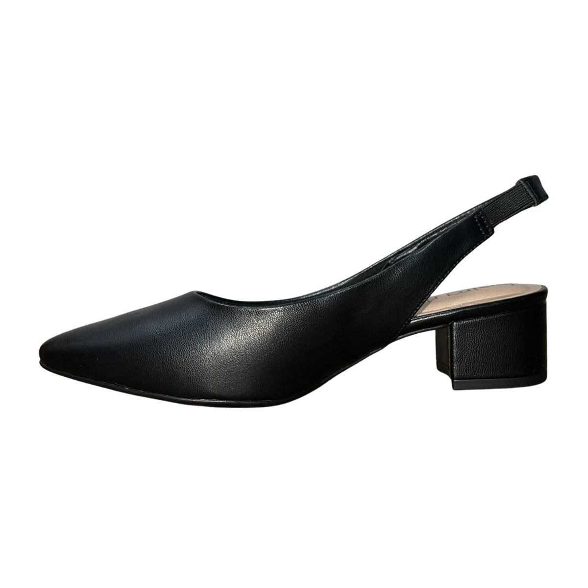 Scarpin Slingback de Salto Bloco Feminino Beira Rio 4182.226 Preto Preto 4