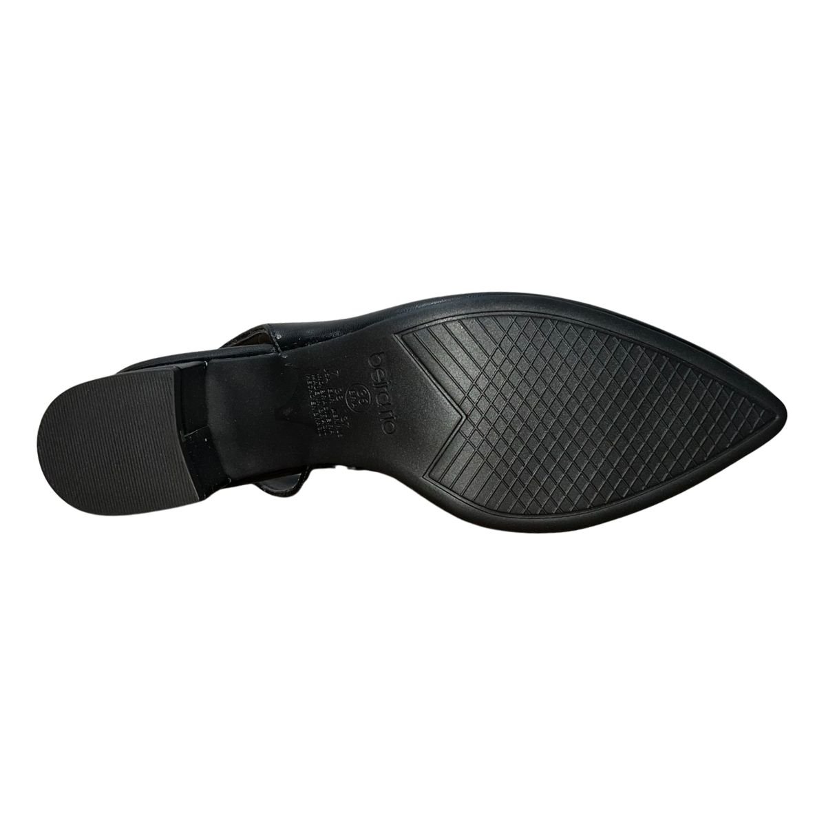 Scarpin Slingback de Salto Bloco Feminino Beira Rio 4182.226 Preto Preto 5