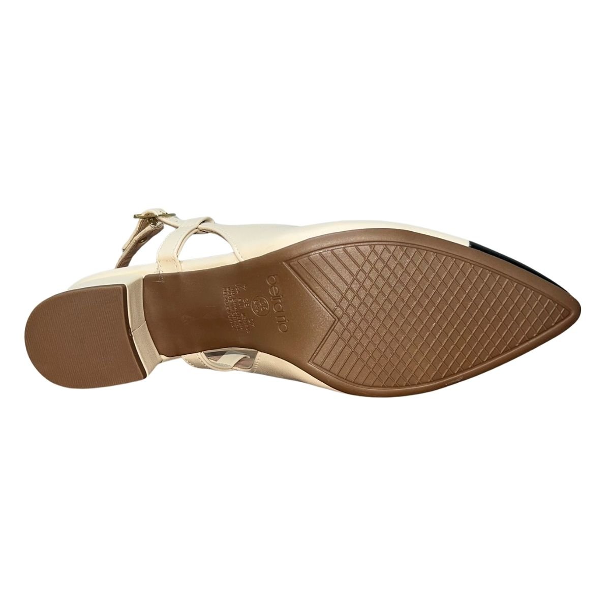 Scarpin Slingback de Salto Bloco Feminino Beira Rio 4182.226 Creme Creme 5