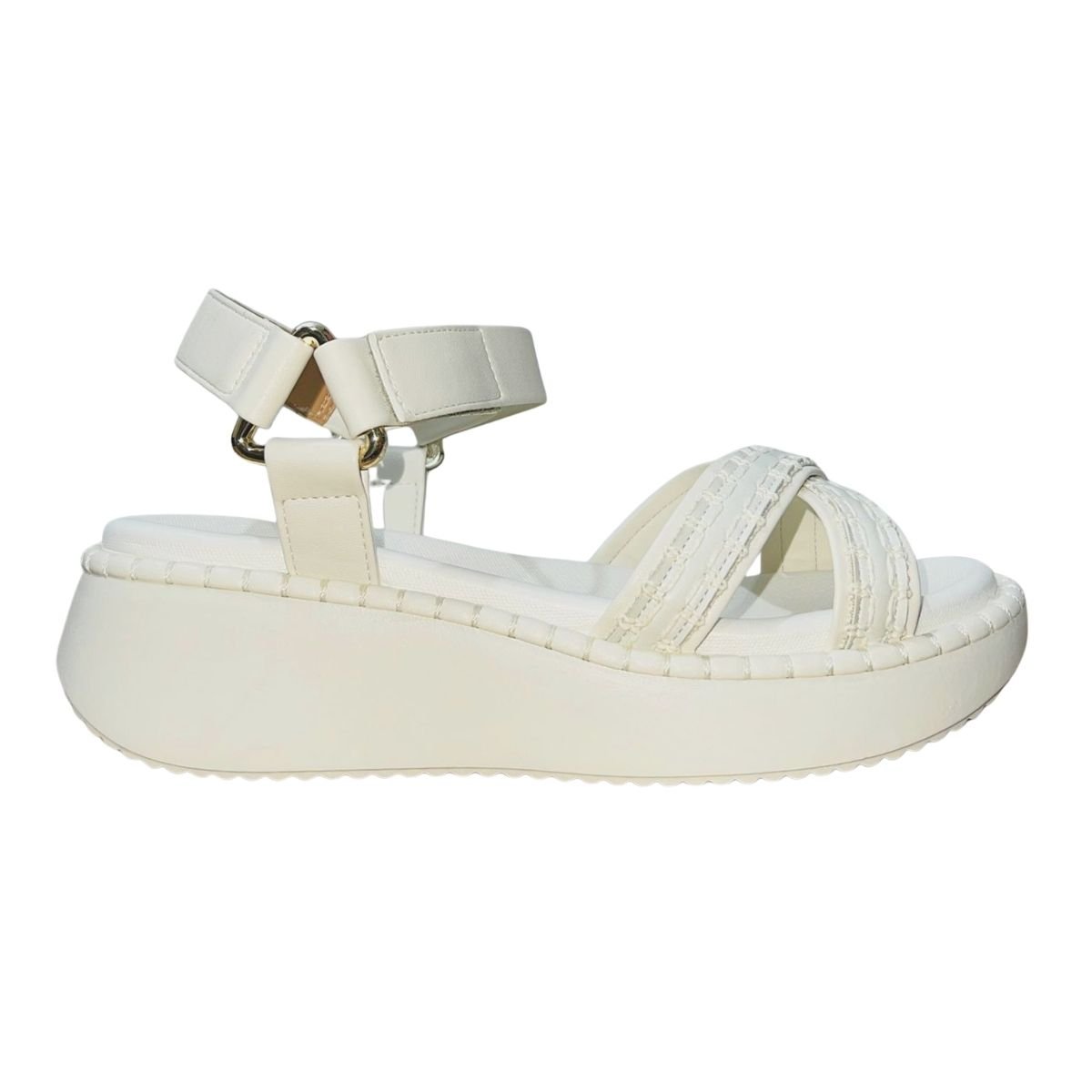 Sandália Papete Flatform Feminino Vizzano 6519.102 Branco