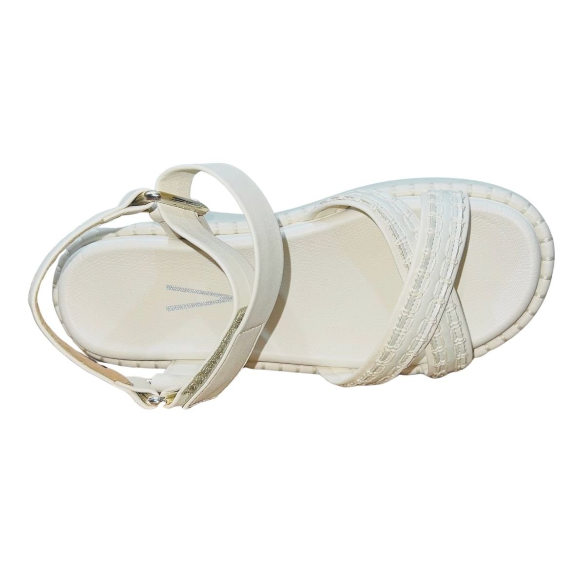 Sandália Papete Flatform Feminino Vizzano 6519.102 Branco Branco 3