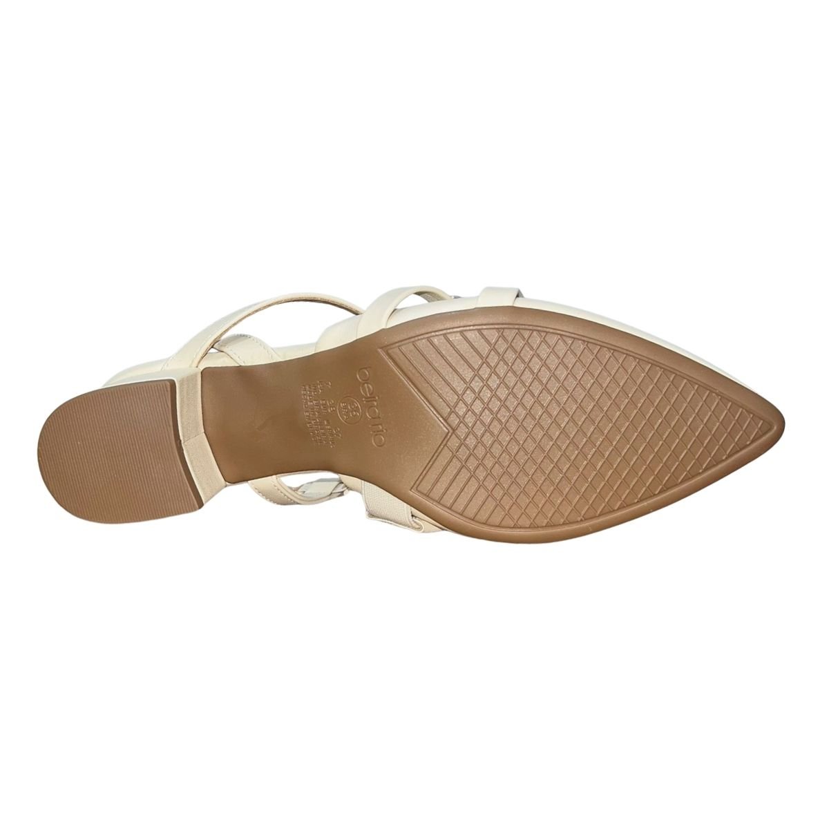 Scarpin Slingback de Salto Bloco com Pedrarias Feminino Beira Rio 4182.230 Creme Creme 5