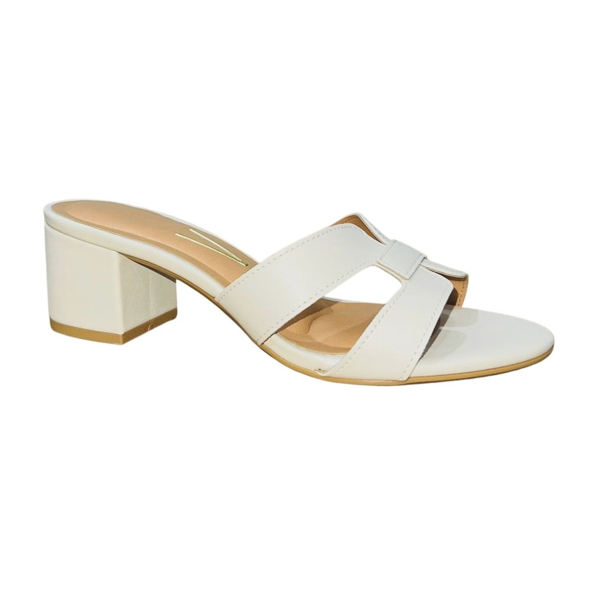 Tamanco de Salto Bloco Feminino Vizzano 6291.1180 Branco Branco 2