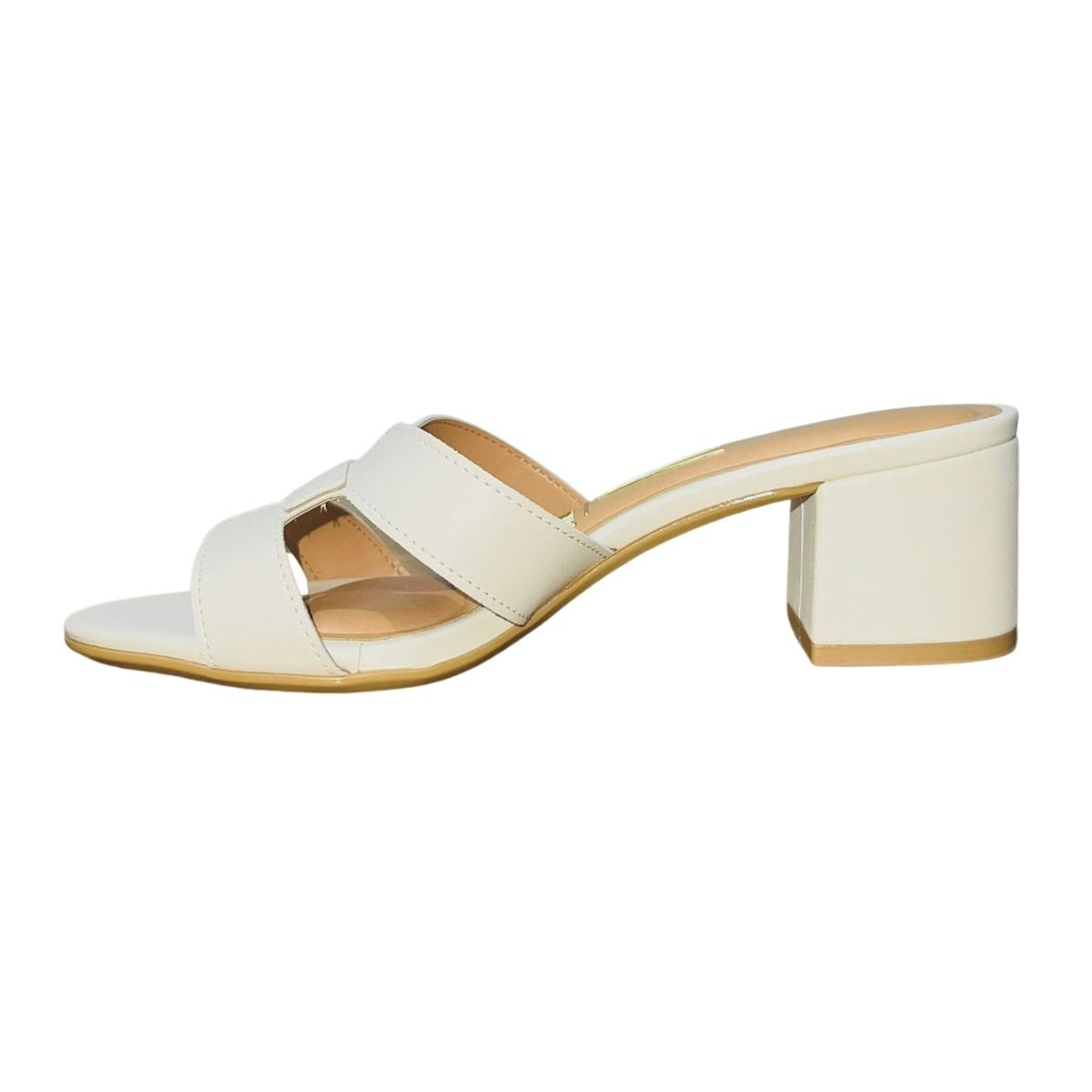 Tamanco de Salto Bloco Feminino Vizzano 6291.1180 Branco Branco 4