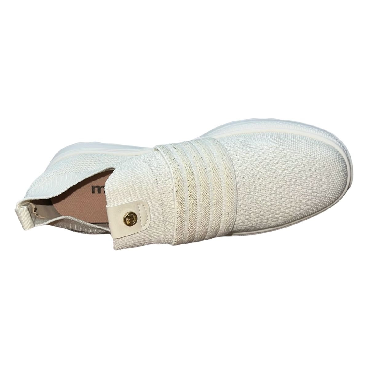 Tênis Slip On Casual Esportivo de Malha Feminno Moleca 5809.108 Branco Branco 4
