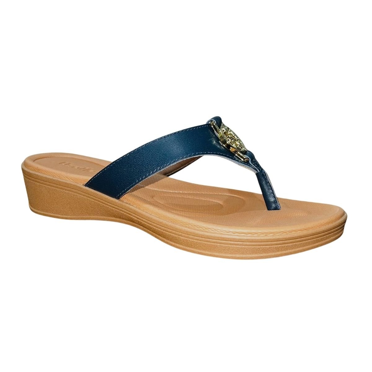 Tamanco Rasteiro Plataforma de Couro Feminino Usaflex AF0406001 Azul Azul 2