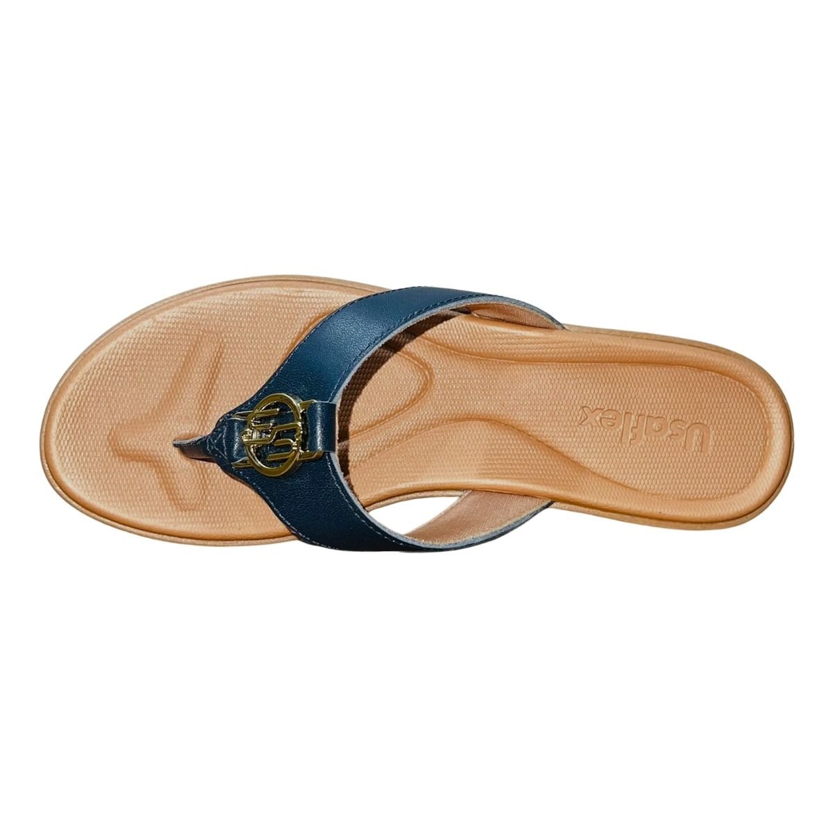 Tamanco Rasteiro Plataforma de Couro Feminino Usaflex AF0406001 Azul Azul 3