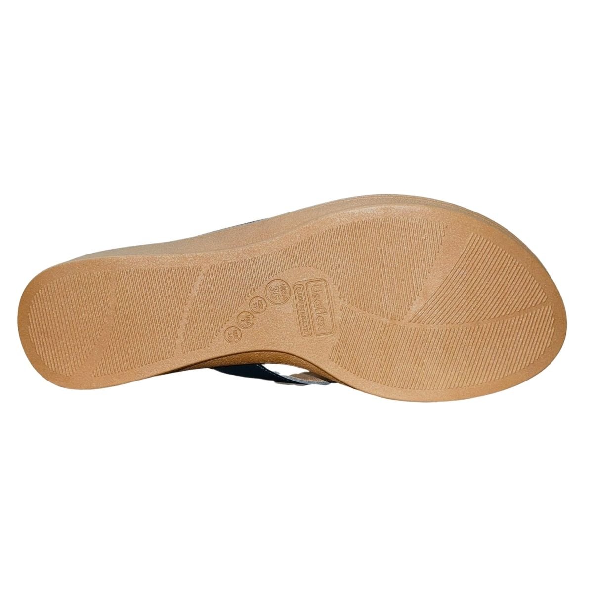 Tamanco Rasteiro Plataforma de Couro Feminino Usaflex AF0406001 Azul Azul 5