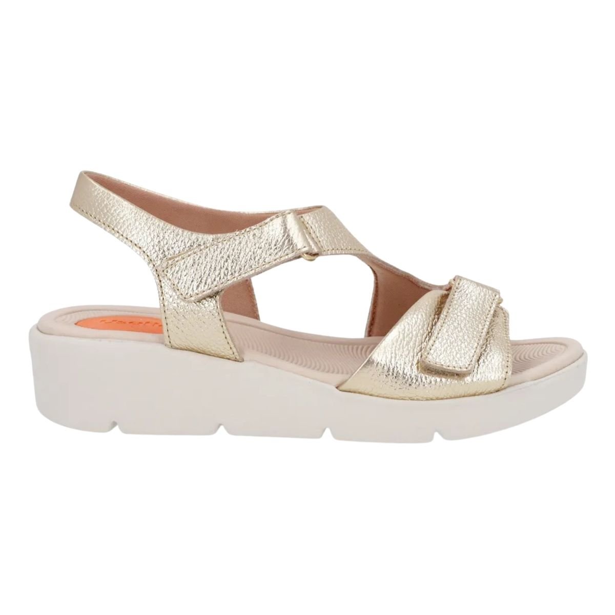 Sandália Papete Plataforma de Couro Feminino Usaflex AL4303005 Dourado