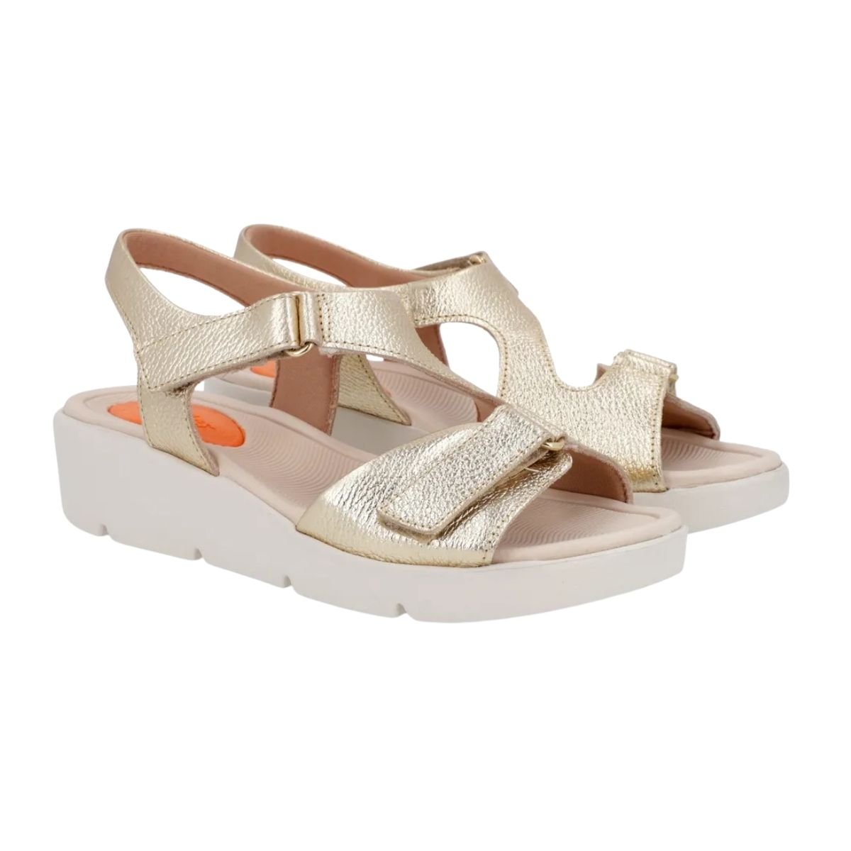 Sandália Papete Plataforma de Couro Feminino Usaflex AL4303005 Dourado Dourado 2