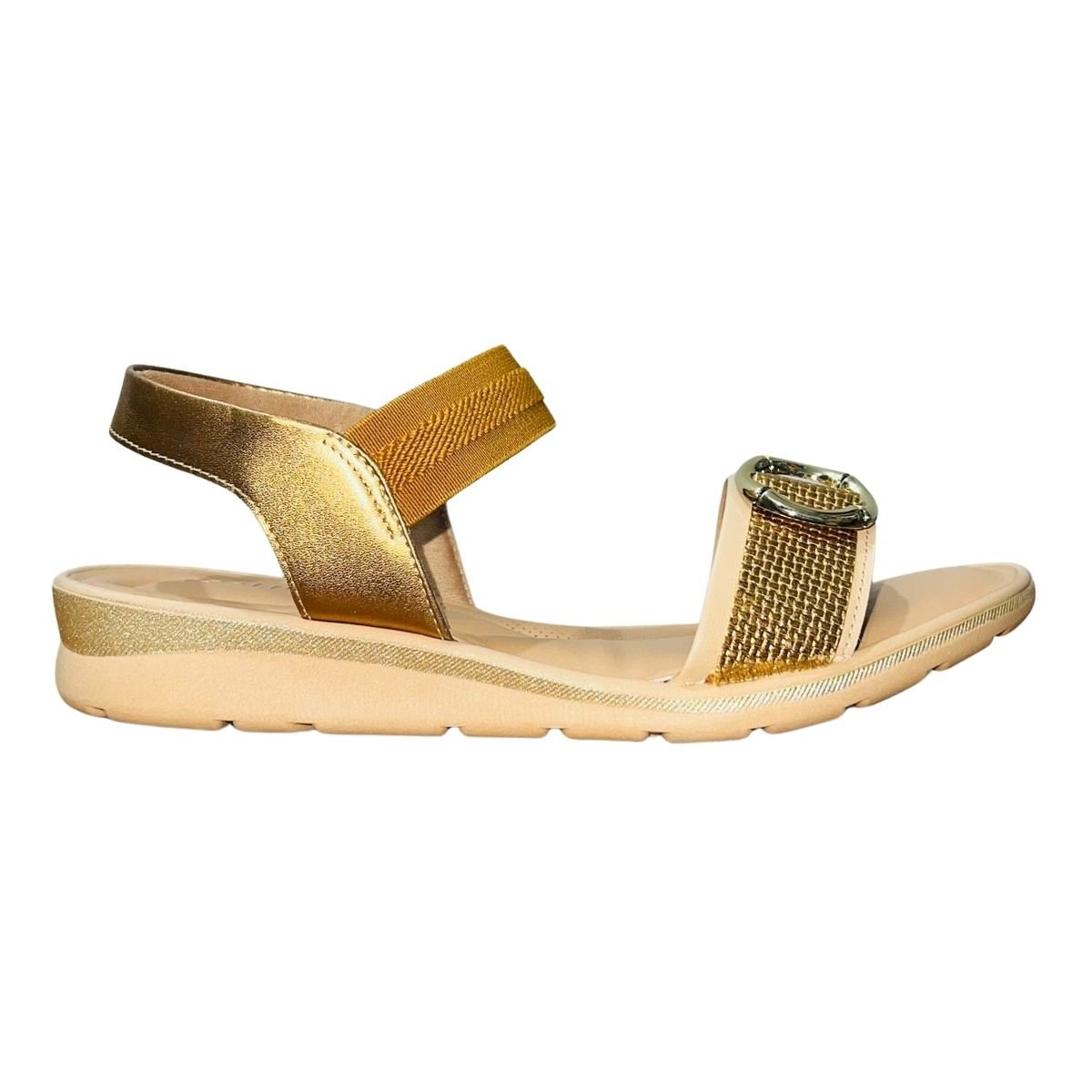 Sandália Papete de Couro Feminino Usaflex MA0303003 Bronze